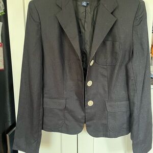 Chaps Charcoal black Blazer with Classic Design
